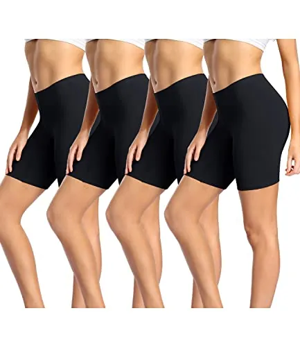 wirarpa Leggings Cortos Boxer Mujer Algodon Shorts Bragas Pantalones Negro Pack de 4 Tamaño S
