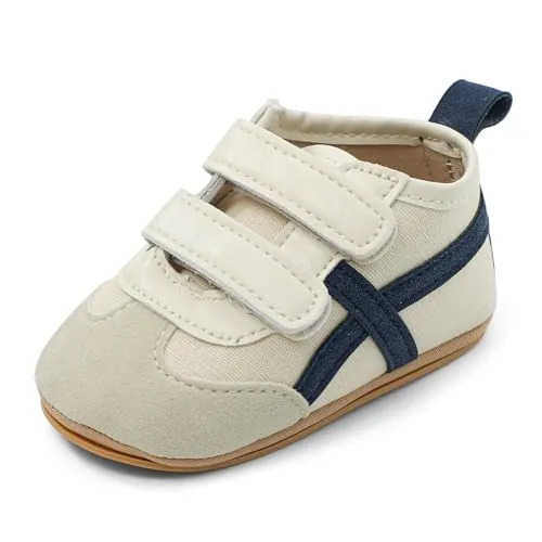 MASOCIO Zapatos Bebe Niño Niña Primeros Pasos Bebé Zapatillas Respetuoso Deportivas Talla 19 Calzado Respetuosas Antideslizante 6-12 Meses Beige