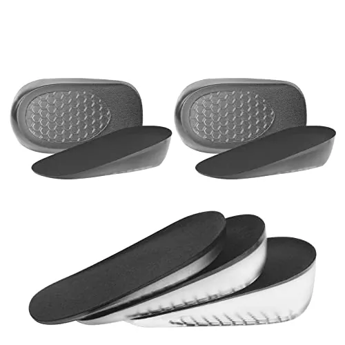 URAQT Plantillas Altura Hombre y Mujer, 2 Pares Alzas para Zapatos Hombre, Plantillas Gel Mujers para Aumentar la Altura, Plantillas Hombre para Pies Talones Soporte y Amortiguación de Impactos, 2.5cm