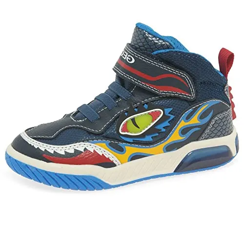 Geox J Inek Boy A, Zapatillas Niños, Multicolor Navy Lt Blue, 27 EU