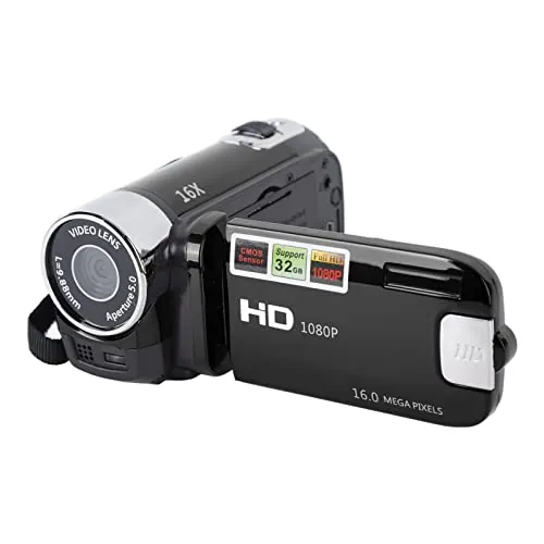 Goshyda Videocámara Grabadora de Video Digital DV 4K de 48MP con Pantalla Giratoria de 2.7 Pulgadas y Zoom Digital 16X