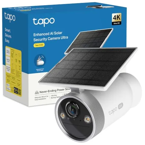 Tapo C465 - Cámara vigilancia WiFi Exterior, 4K, Paneles solares Integrados