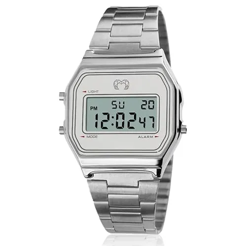 MARLION JEWELS Reloj Digital de Mujer con una Fina y Delgada Silueta, Acabado Sofisticado y Elegante. Reloj de Mujer Original con maquinaria de Cuarzo Reloj de Pulsera (Plateado - Beige)