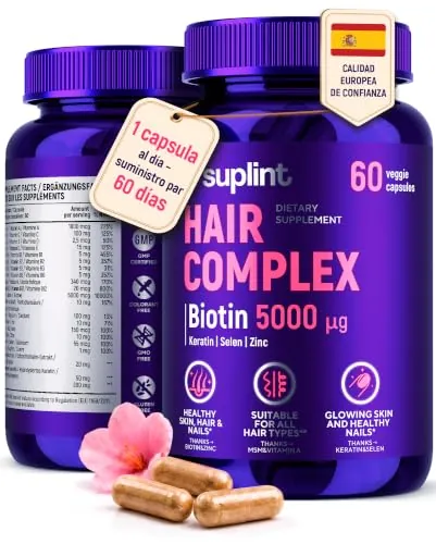 Vitaminas para el Pelo – Biotina para el Cabello 5000 µg – 60 Cápsulas