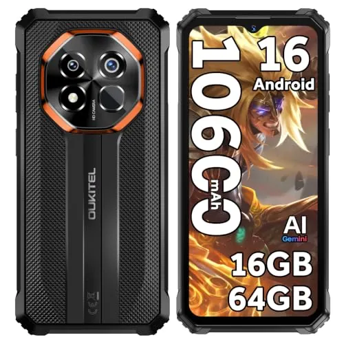 OUKITEL G7 Móvil Irrompible 2026, 10600mAh Móvil Resistente, 16GB+64GB/1TB