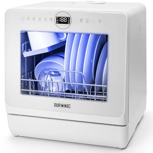 Duronic DW5 WE Mini Lavavajillas Portátil, 6 Programas, 950 W, 52,3 dB