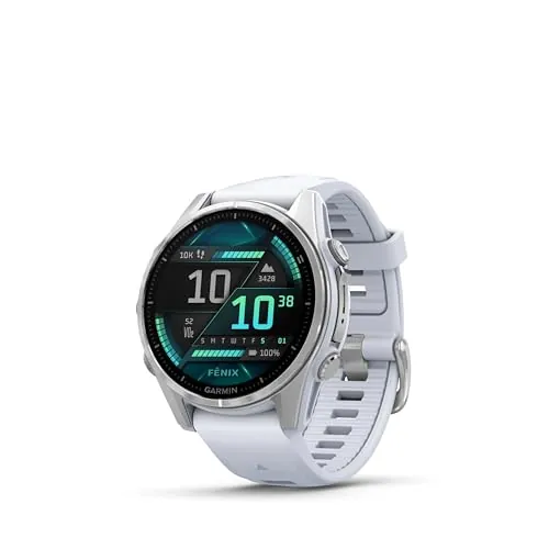 Garmin fēnix ​​8-43mm - Reloj de Alto Rendimiento GPS Multideporte con Pantalla táctil AMOLED, Linterna LED, Altavoz y micrófono Integrados, Mapas y hasta 10 días de autonomía, Blanco