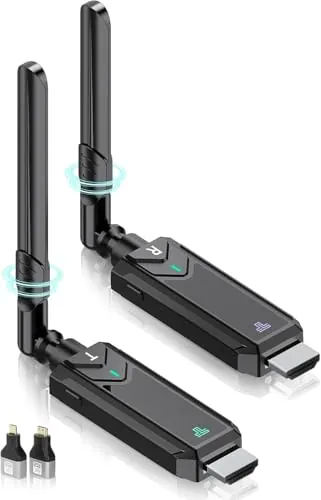 Kit Transmisor Receptor HDMI Inalámbrico 400m - Dual Pantalla Miracast 1080P@60Hz, Ultra Baja Latencia 5GHz para PC/Portátil a TV/Proyector