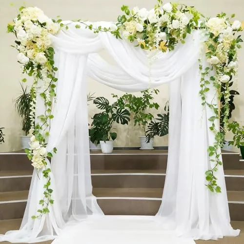 Alaoo Tela de Tul Suave, Poliéster Tule Tela Tul, 5Mx160CM, Blanco | Cortina Transversal de Tul Transparente ,para Arco de Boda, Decoración a Mano, Ceremonias, Fiestas, Vestidos y Faldas