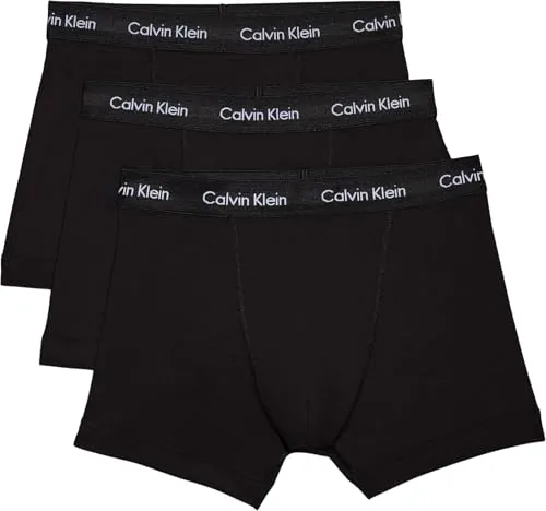 Calvin Klein Calzoncillos bóxer Hombre Pack de 3 Trunks Ropa Interior, Negro (Black W Black WB), XL
