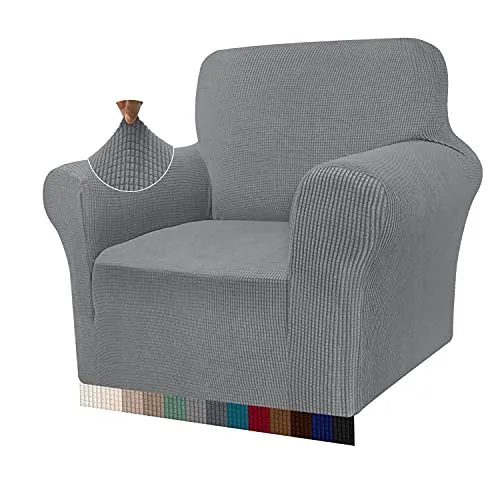 Granbest - Funda de sofá de Alta Elasticidad, diseño Moderno, Jacquard, para el salón, para Perros y Mascotas (1 Plaza, Gris Claro)