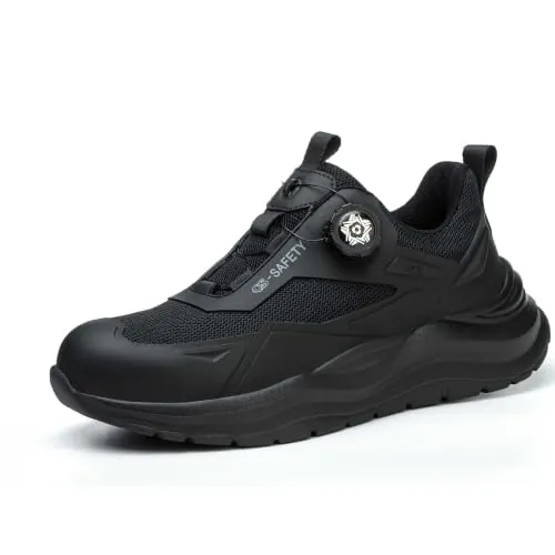DYISOFY Zapatos Seguridad Hombre Mujer Ligeros Zapatillas Trabajo, Negro,42