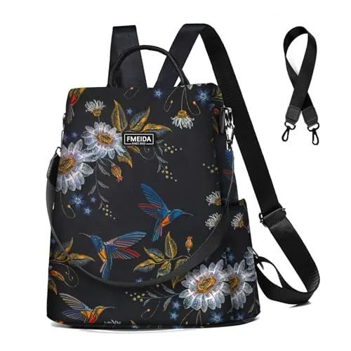 Fmeida Mochila Antirrobo Mujer, Bolso Mochila Casual Impermeable y Ligera para el Día a Día, Trabajo y Viajes Cortos