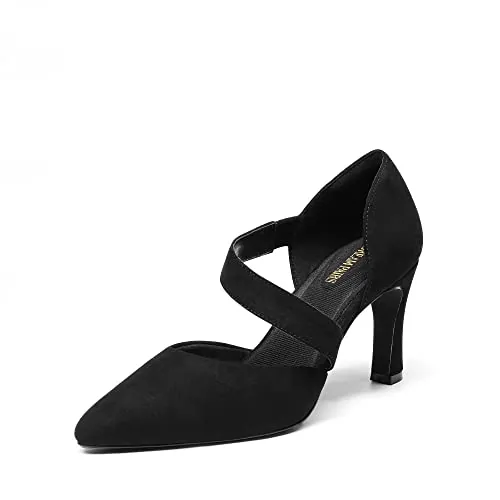 DREAM PAIRS Zapatos Tacón Alto Mujer,Size 40,Ante Negro,SDPU2350W