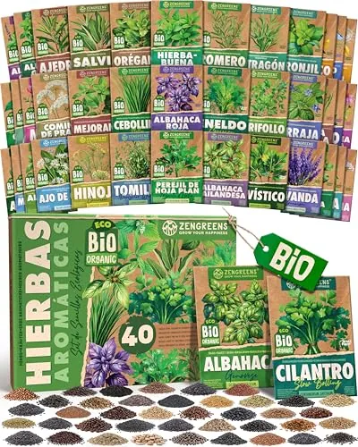 ZenGreens® Set de Semillas de Hierbas Aromáticas eco - 25 variedades