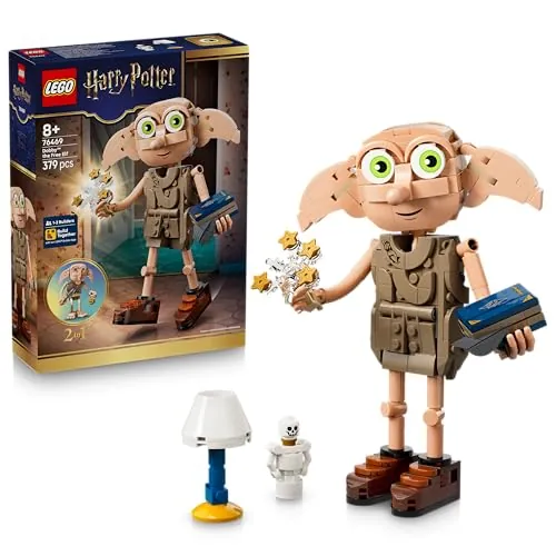 LEGO Harry Potter 2en1 Dobby el Elfo Libre de Juguete - Kit de Maquetas Transformable en Figura de Kreacher - Decoración para el Dormitorio - Regalo para Niñas, Niños y Fans de 8+ Años - 76469
