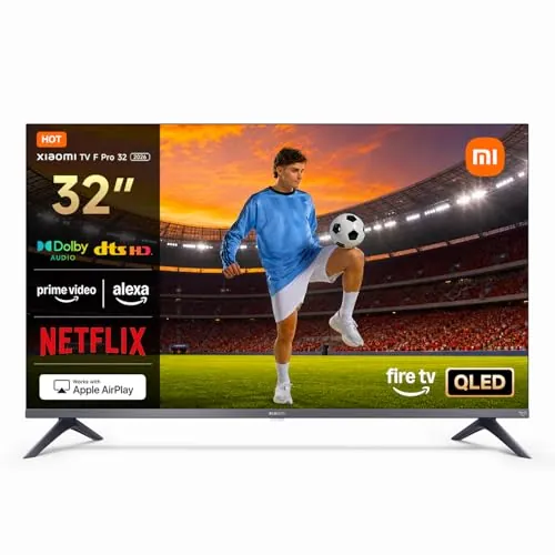 XIAOMI TV F Pro 32, 32 Pulgadas (81 cm), QLED, Smart TV, Fire OS7, Control por Voz Alexa, Dolby Audio™, DTS Virtual:X, DTS-HD, Compatible con Apple AirPlay