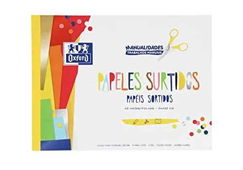 OXFORD MANUALIDADES Bloc Encolado Papeles Surtidos A4+ Tapa Blanda 42 Hojas