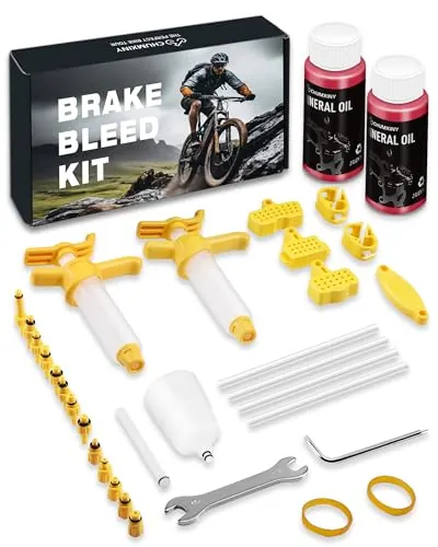 CHUMXINY Kit de Purga de Frenos para Shimano, TEKTRO, TRP Frenos de Disco hidráulicos.Mountain Bike Kit de Purga de Frenos Incluye Embudo Transparente, 120ML de Aceite Mineral líquido de Frenos.