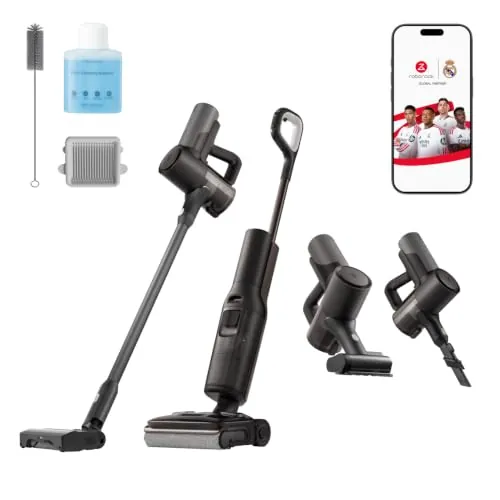 roborock F25 Pro Turbo Combo Aspiradora-Fregona en Seco y Húmedo, 5 en 1 | 25.000 Pa, Tecnología HyperScrub, Autolimpieza y Secado Rápido a 95°C, Plano de 180°, Auto-dosificación, Ruedas Asistidas