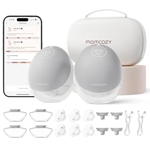 Momcozy M9 Sacaleches Manos Libres con App, 15 Niveles, 24 mm