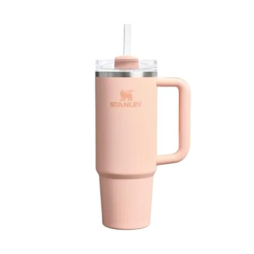 STANLEY Quencher H2.0 FlowState Tumbler 0.89L - Termo Conserva el Frío 9 Horas - Helada Durante 40 Horas - Botella Agua Acero Inoxidable - Taza Termica - Vaso Termico Sin BPA - Orange Cream