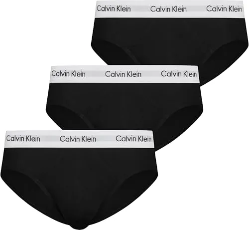 Calvin Klein Calzoncillos Hip Briefs Hombre Pack de 3 Ropa Interior, Negro (Black), M