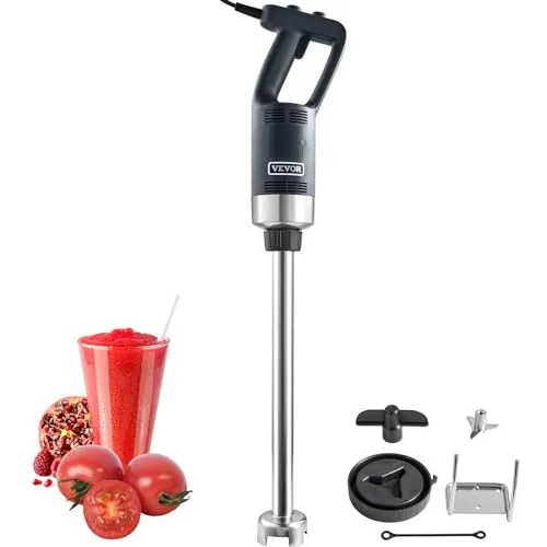 VEVOR Batidora de Mano 500 W 855 mm Licuadora de Inmersión Comercial de Alta Resistencia Velocidad Variable Hoja de Acero Inoxidable Batidora Portátil Versátil para Sopa Batido Puré Comida para Bebés