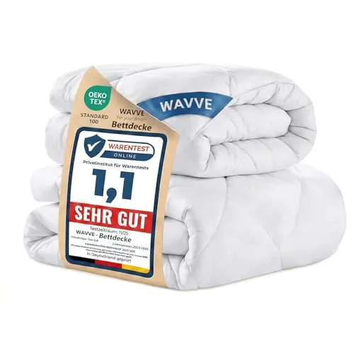 WAVVE Edredón Relleno Nórdico 220x240 cm para Cama 135 150, Juego de 2 Piezas Verano 150gr/m² + 4 Estaciones 300gr/m² = Invierno 450gr/m² Fibra, Blanco