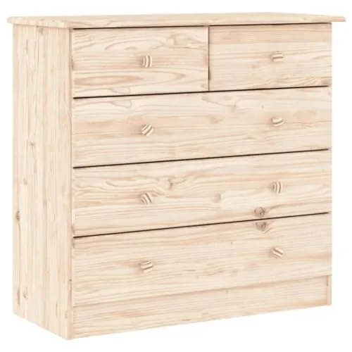 vidaXL Cómoda Alta Madera Maciza Pino 77x35x73 cm