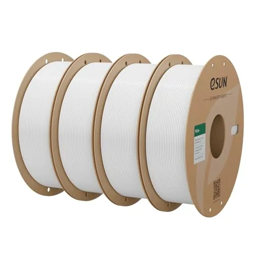 eSUN Filamento PLA+ 4KG, Filamento de Resistencia Mejorada Blanco Frío