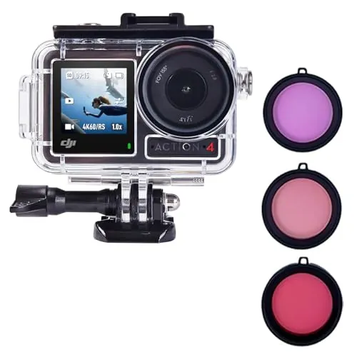 Funda Impermeable para dji Osmo Action 4/Action 3,40 m/197FT Carcasa Impermeable, Carcasa de Buceo Compatible con dji Osmo Action 4/3