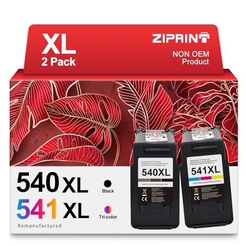 ZIPRINT Compatible Canon PG-540XL CL-541XL Cartucho 2 Multipack para Canon Pixma MG2150 MG2250 MG3150 MG3250 MG3550 MG4150 MG4250 MX375 MX395 MX435 MX455 MX515 MX525 Impresora