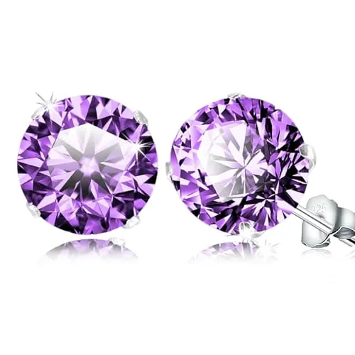 SQAQS Pendientes de Plata con Circonita, Elegantes y de Moda, Stud Cartílago Hipoalergénico