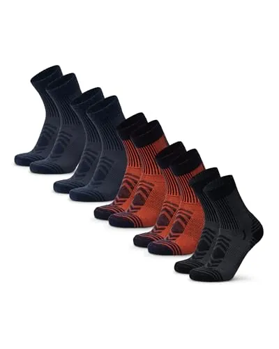 DANISH ENDURANCE Calcetines Senderismo Lana, 1 y 5 Pack MC (2xAzul Marino, 2xAzul Marino/Naranja, 1xNegro) 39-42