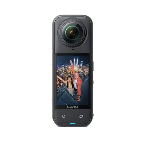 Insta360 X5 - Cámara 8K 360° resistente al agua, líder con poca luz, efecto selfie stick invisible, lente dura y reemplazable, batería de 3h, antiviento incorporado, estabilización, con triple chip IA