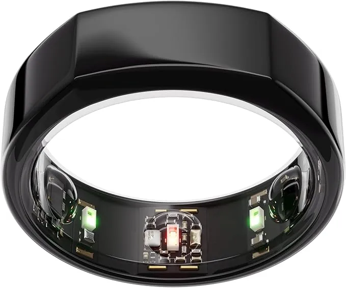 Oura Ring Gen3 Heritage - Talla 7, Black | Anillo Que monitoriza el sueño, la FC y el estrés - hasta 7 días de autonomía - Compatible con iOS y Android - Averigua tu Talla con el Kit de Tallaje