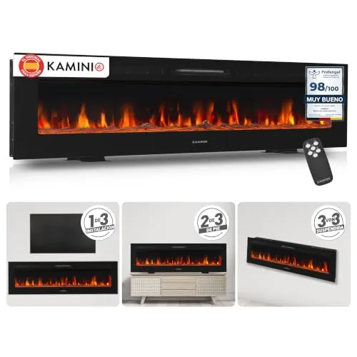 KAMINIO® Marlon Pro 70 Chimenea eléctrica Decorativa con Calefactor