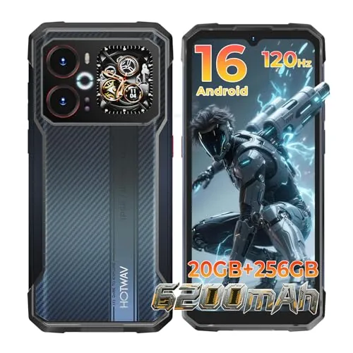 HOTWAV Cyber 18 Movil Irrompible Android 16, 20GB RAM+256GB ROM