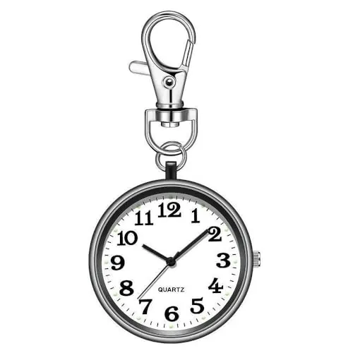 Genérico Reloj Bolsillo Exámenes Negro - Cuarzo, números Grandes, Llavero | Negro | Estudiantes | Exámenes, Uso Diario, Regalo