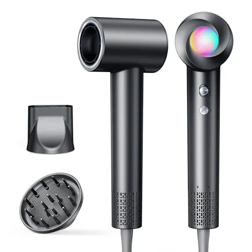 Haokoo Secador Pelo Profesional Alta Velocidad Iónico 150.000 RPM | Secado Rápido 1-5 min, Control Térmico Anti-daño, 365g Ligero, 8 Ajustes para Cada Cabello, Difusor para Rizos Incluido