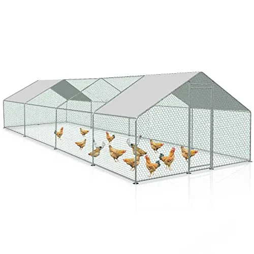 Joparri gallinero Cerradura 3x8x2m Acero Galvanizado Al Aire Libre, Jaula Pájaros Mascotas