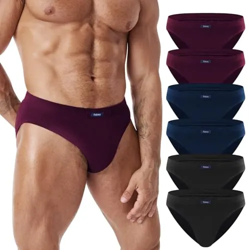 FALARY Calzoncillos Hombre Algodón 100% Pack de 6 Slips Hombre Cómodos y Suaves, Transpirables Ropa Interior Multicolor L