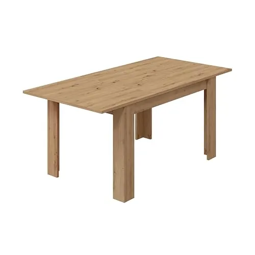 Habitdesign Mesa de Comedor Extensible Kendra, Acabado Roble Nodi | Acabado Roble Nodi, extensible de 140 a 190 cm