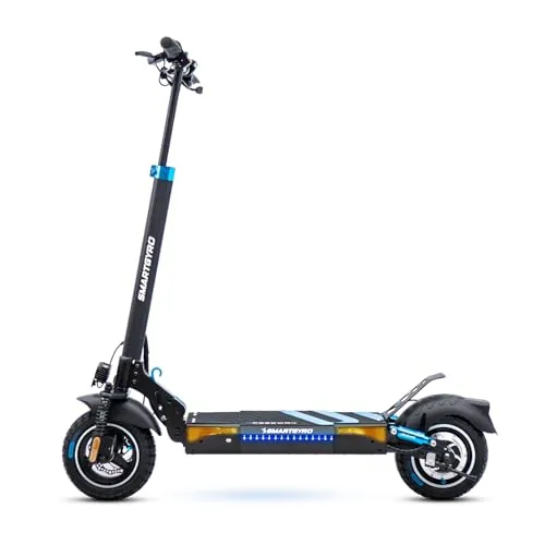 SMARTGYRO Speedway - Patinete Eléctrico para Adultos con Motor de 500W 48V, Batería 12.500 mAh, Doble suspensión Reforzada, Frenos de Disco, 4 Intermitentes, Scooter, 3 Modos de conducción