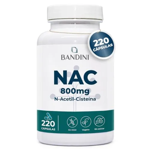 Bandini® NAC N-Acetilcisteína | 800 mg - 220 Cápsulas para Más de 7 Meses