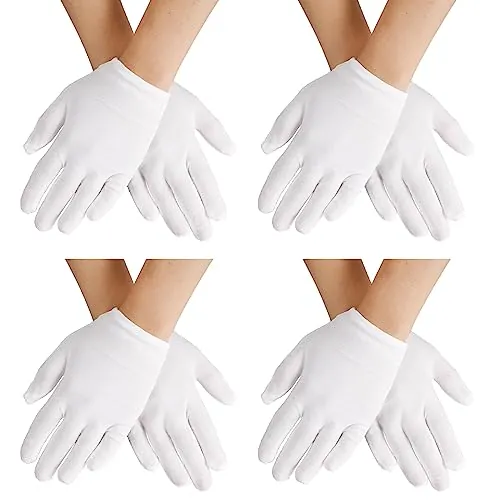 Yolev Guantes Blancos de Algodón para Niñas y Niños - Guantes de Vestir para Disfraz de Cosplay, Formales Hasta la Muñeca para Fiesta y Boda