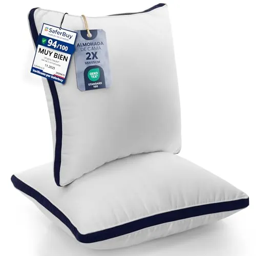 Utopia Bedding Almohada 65 x 65 cm Pack de 2, Microfibra, Azul Marino