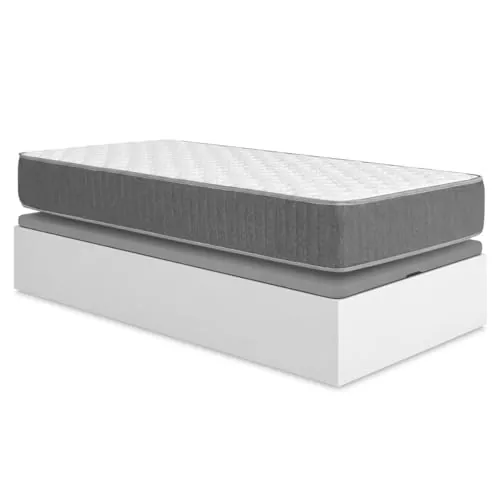 DEKIT - Pack Ahorro Juvenil Canapé Nest con 1 Colchón viscoelástico con muelles ensacados Aurea de 27cm de Grosor - 105 x 190cm