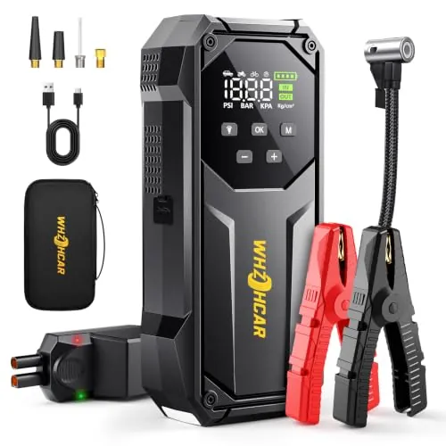 Arrancador de Coches 10000A 12V 26800mAh con Compresor 160 PSI LED 600LM